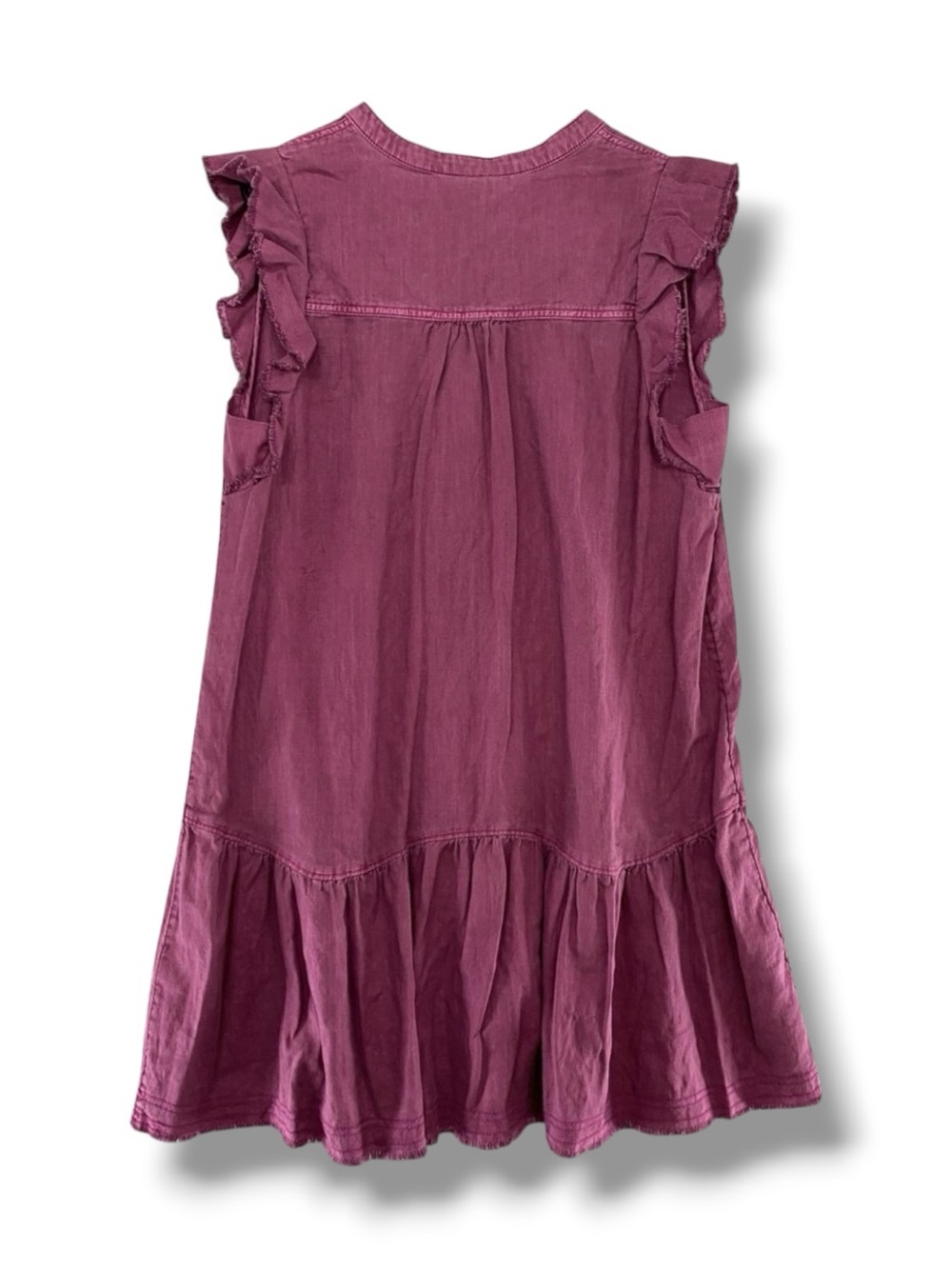 Anthropologie Plum Ruffle-Sleeve Mini Dress - Picture 4 of 9